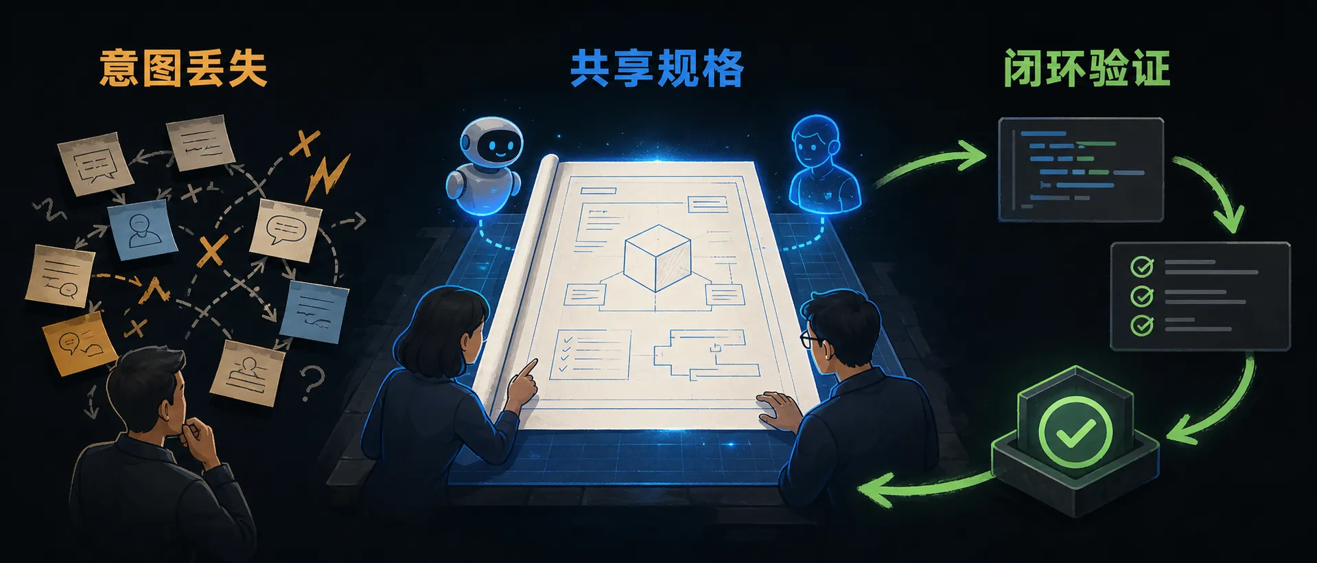 Spec-Driven Development 把散落 prompt 收束成共享规格,并让实现回到规格验证